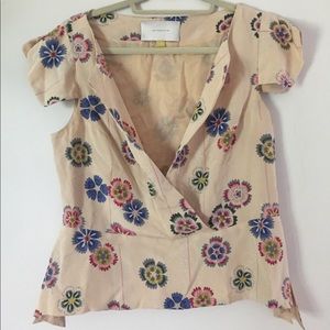 ** MOVING SALE ** Anthro floral short sleeve top!